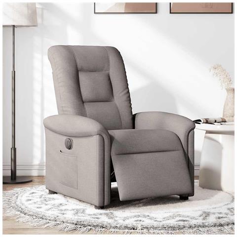 Poltrona Elettrica Reclinabile Tortora in Tessuto - Foto 2