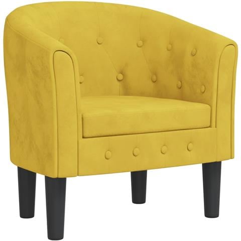 Poltrona Cabriolet Gialla in Velluto - Foto 1