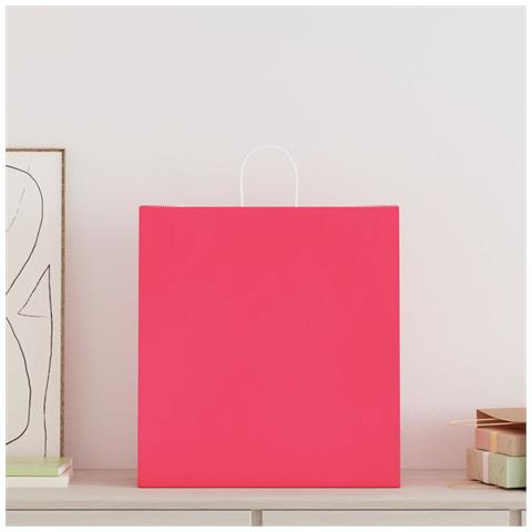 Sacchetti di Carta 50 pz con Manici Rosa 45x17x48 cm - Foto 2