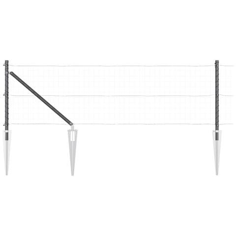 Poste per recinzione con punte 7 pz Ø32 mm 60 cm Acciaio zincato - Foto 1