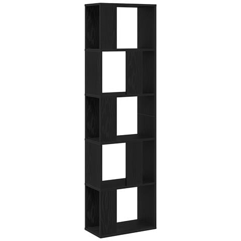 Libreria 5 ripiani Nero Rovere 45x23,5x162,5 cm Legno ingegnerizzato - Foto 1