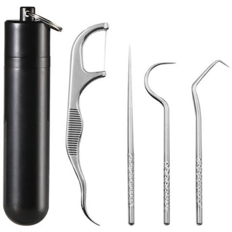 Set Di Stuzzicadenti Portatili In Acciaio Inossidabile (5 Pezzi) - Foto 1