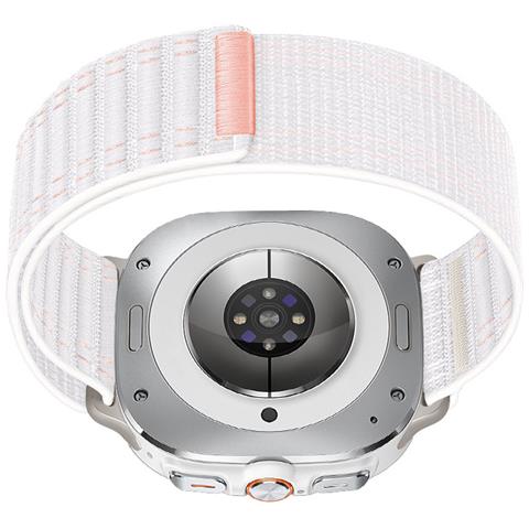 Cinturino Intrecciato In Nylon Per Samsung Galaxy Watch Ultra - Bianco E Rosa - Foto 1