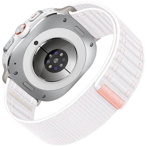 Cinturino Intrecciato In Nylon Per Samsung Galaxy Watch Ultra - Bianco E Rosa - Foto 2