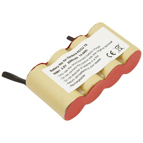 Batteria Per Cesoie Da Gazon Gardena Accu 75 Ni Mh 4.8v 3000mah 14.4wh - Foto 1