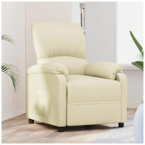 Poltrona Reclinabile In Tessuto Crema - Foto 8