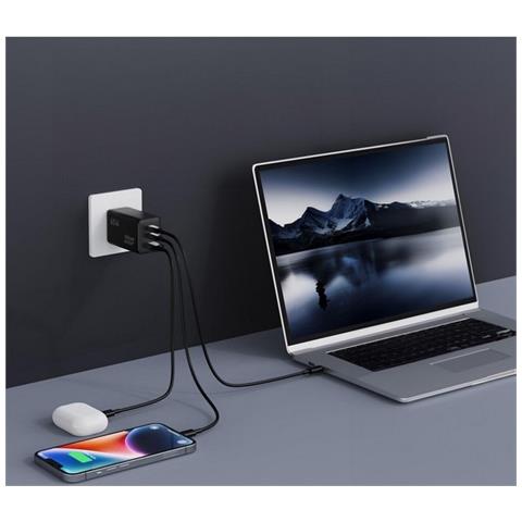 Caricatore Rapido Universale 65w Gan 2 Usb C + Usb A Qc4.0 Pd 4a - Foto 2