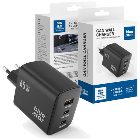 Caricatore Rapido Universale 65w Gan 2 Usb C + Usb A Qc4.0 Pd 4a - Foto 1
