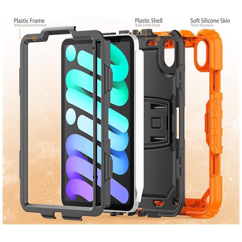 Custodia Per Ipad Mini 6 8.3"" Con Supporto E Tracolla Arancione - Foto 4
