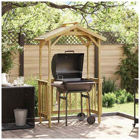 Casetta per barbecue Marrone 133.5 x 63 x 200 cm - Foto 2