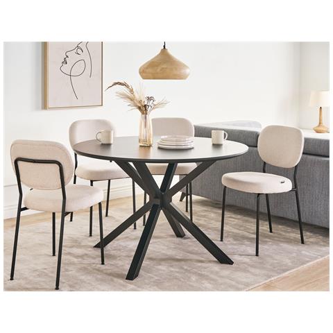 Tavolo Da Pranzo Fitzroy Nero 120 Cm 120 Cm - Foto 1