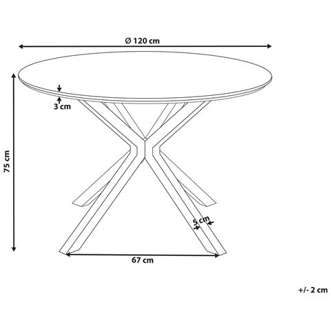 Tavolo Da Pranzo Fitzroy Nero 120 Cm 120 Cm - Foto 7