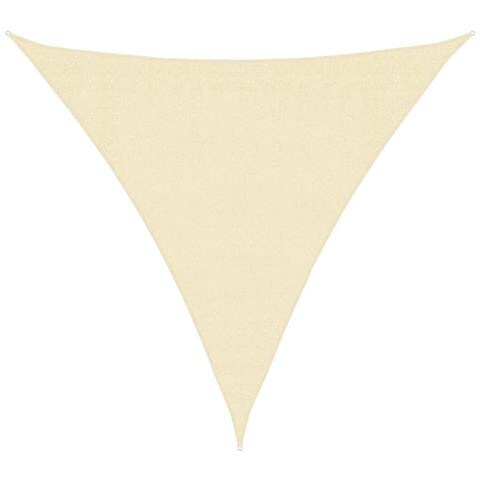 Parasole A Vela Hdpe Triangolare 3,6x3,6x3,6 M Crema - Foto 1