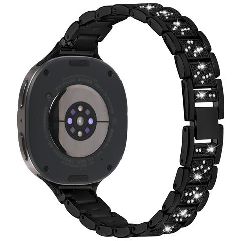 Elegante Cinturino In Acciaio Inossidabile Con Diamanti Compatibile Con Samsung Watch 8 (versione Più Piccola) Black - Foto 2