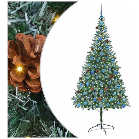 Albero di Natale artificiale Verde 210 cm PVC e Acciaio - Foto 1