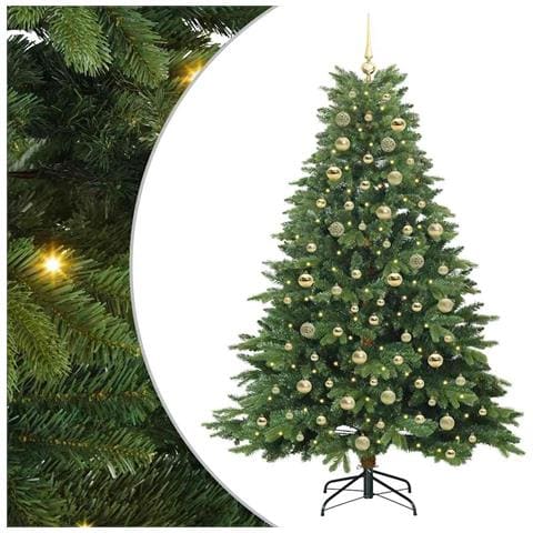 Albero di Natale artificiale con 300 LED Verde 180 cm PE e PVC - Foto 1