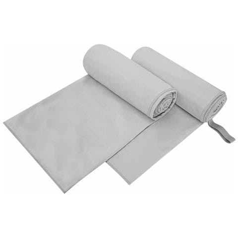 Asciugamani Sportivi 2 pcs Grigio 200 x 100 cm - Foto 1
