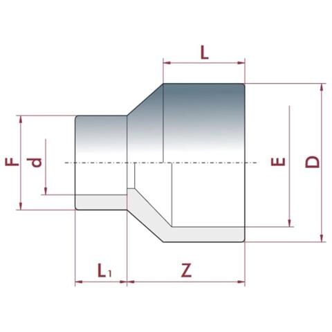 Raccordo Riduzione Pvc-u 50-40x32mm Pn16 Per Sistemi Di Irrigazione - Foto 2