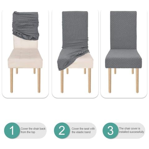 Coprisedia Impermeabile Elasticizzato Jacquard A Quadretti Piccoli - Grigio L - Foto 2