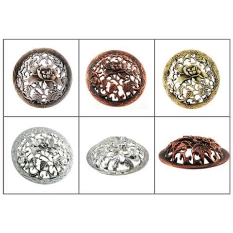 Coperchio Bruciaincenso /candela Aromaterapica Rosa - Lega Di Zinco, Antivento, Decorativo Copper - Foto 4