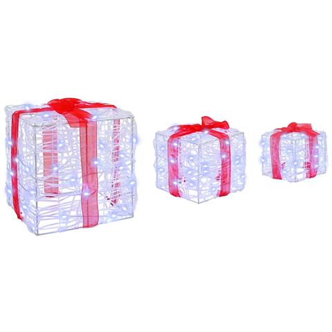 Scatola Regalo 3 pcs Bianco freddo 20 x 20 x 20 cm Acrilico - Foto 2