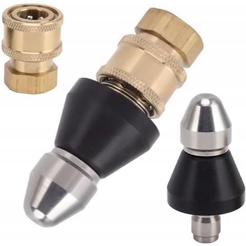 Ugello Jetclear Fix 7x - 7 Fori (6 Posteriori + 1 Frontale) | Acciaio Inossidabile, Filettatura 1/4"" | Pulizia Idrodinamica Di Tubi E Scarichi - Foto 1