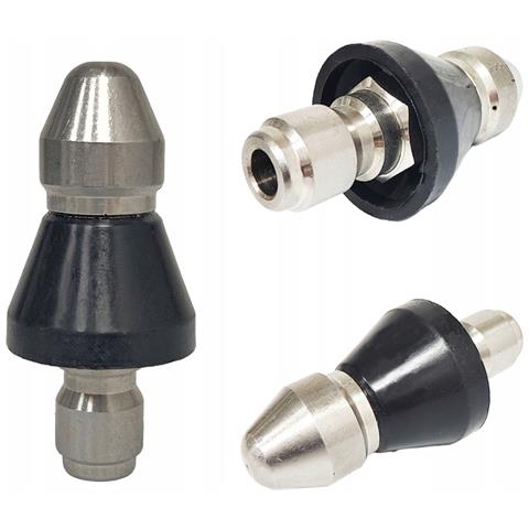 Ugello Jetclear Fix 7x - 7 Fori (6 Posteriori + 1 Frontale) | Acciaio Inossidabile, Filettatura 1/4"" | Pulizia Idrodinamica Di Tubi E Scarichi - Foto 2