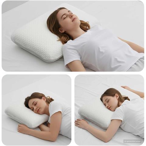 Cuscino da Letto Bianco 60 x 40 x 10 cm Schiuma Memory - Foto 2