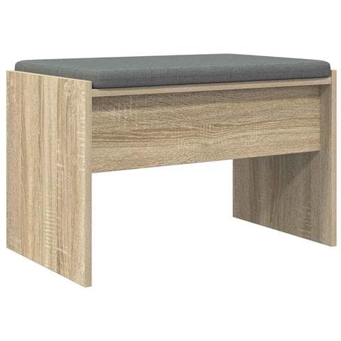 Panca per ingresso con cuscino Rovere Sonoma 63 x 38 x 40 cm - Foto 1