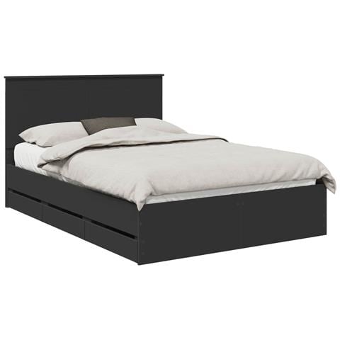 Struttura del letto Nero 140 x 190 cm Legno Ingegnerizzato - Foto 1