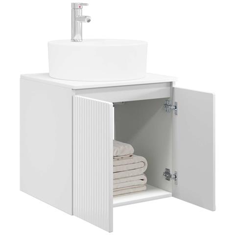 Mobile Lavabo da Parete Bianco Lucido 49,5 x 44,5 x 65 cm - Foto 2