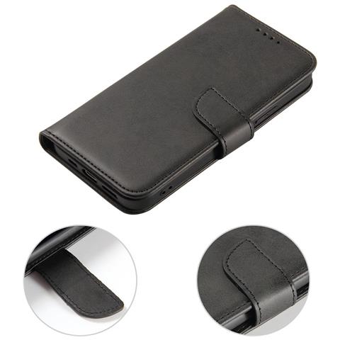 Custodia Magnetica Per Asus Zenfone 9, Cover Flip Con Supporto Per Portafoglio, Nera. - Foto 2