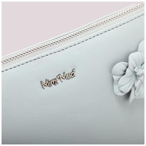 BORSA A BUSTA CON FIORI MIMI' MUA celeste - Foto 4