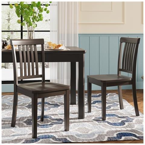 Set Di 2 Sedie Da Pranzo Moderne 44.2x53.5x90 Marrone Cioccolato Scuro - Foto 1