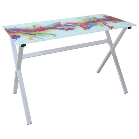 Homegarden scrivania view colours in alluminio cm 120x60xh 75 ... Scrivania piano vetro