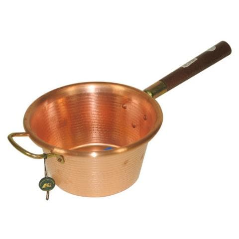 Paiolo In Rame Con Manico Lungo 20cm - Pentola Con Coperchio, Per Cucina Tradizionale - Foto 3