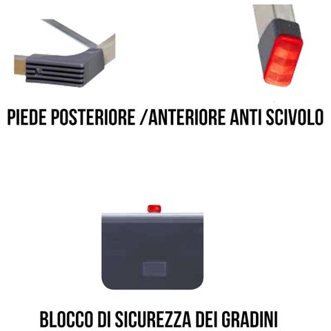 Sgabello Scaletta In Alluminio 3 Gradini Antiscivolo H104cm Uso Domestico Jk-3 - Foto 3