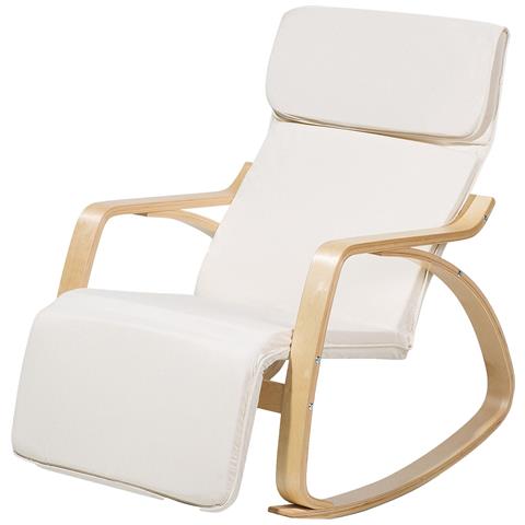 Sedia Poltrona A Dondolo Con Cuscino Beige Weston - Foto 37