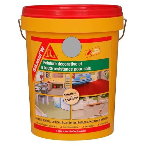 Pittura Per Pavimenti Monocomponente Sika Sikasol W - Grigio Cemento - 5l - Foto 6