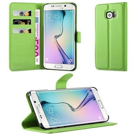 Custodia Compatibile Con Samsung Galaxy S6 Edge In Verde Menta - Coperchio Protettiva Con Chiusura Magnetica, Funzione Stand E Tasca Per Le Carte - Foto 1