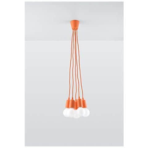Lampadario A Sospensione, In Plastica, 25 X Max, Colore: Arancione - Foto 2