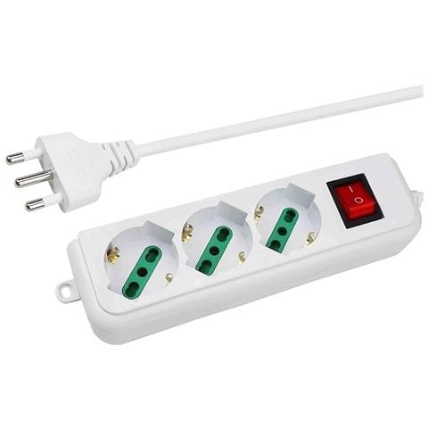 Ciabatta Multipresa Elettrica Con 3 Posti Schuko Con Interruttore On / off - Foto 1