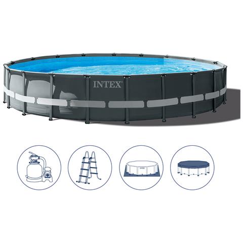26334NP - Piscina Ultra XTR Frame Rotonda con Pompa Filtro Scaletta e Teli 610x610x122 cm - Foto 1