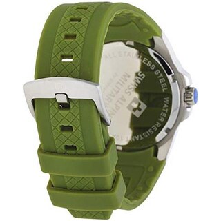 Swiss Alpine Military By Grovana Orologio Uomo 10 ATM: Acciaio E Silicone, Quadrante Verde (Mod. 7058.1838SAM)