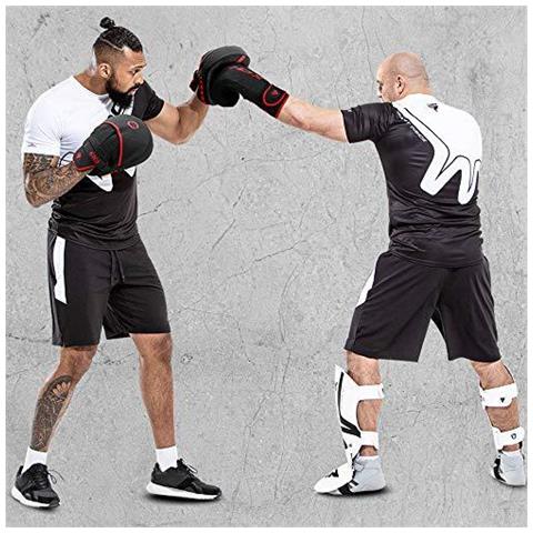 Boxe Pads Curve Guanti Mezzi Del Fuoco Maya Cuoio Kara Hook E Pads Formazione Jab Regolabile Strap Ventilate Mma Muay Thai Kickboxing Coaching Arti Marziali Di Punzonatura A Mano Target Sciopero Shield - Foto 4