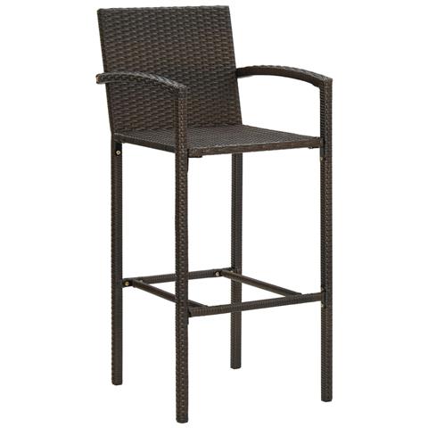 Set da Bar da Giardino 5 pz in Polyrattan Marrone - Foto 2