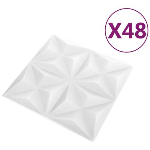 Pannelli Murali 3D 48 pz 50x50 cm Bianchi Origami 12 m? - Foto 5