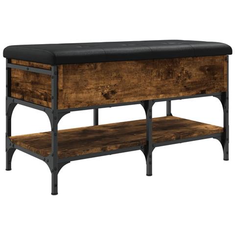 Panca Porta Scarpe Rovere Fumo 82x42x45 Cm In Legno Multistrato - Foto 2