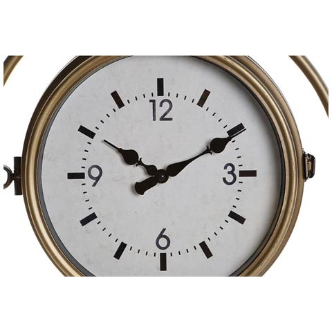 Orologio Da Parete Dkd Home Decor 43 X 14,5 X 47 Cm Cristallo Grigio Dorato Ferro Tradizionale (2 Unità) - Foto 4