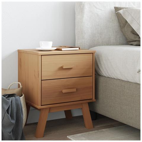 Comodino Olden Marrone In Legno Massello Di Pino - Foto 3